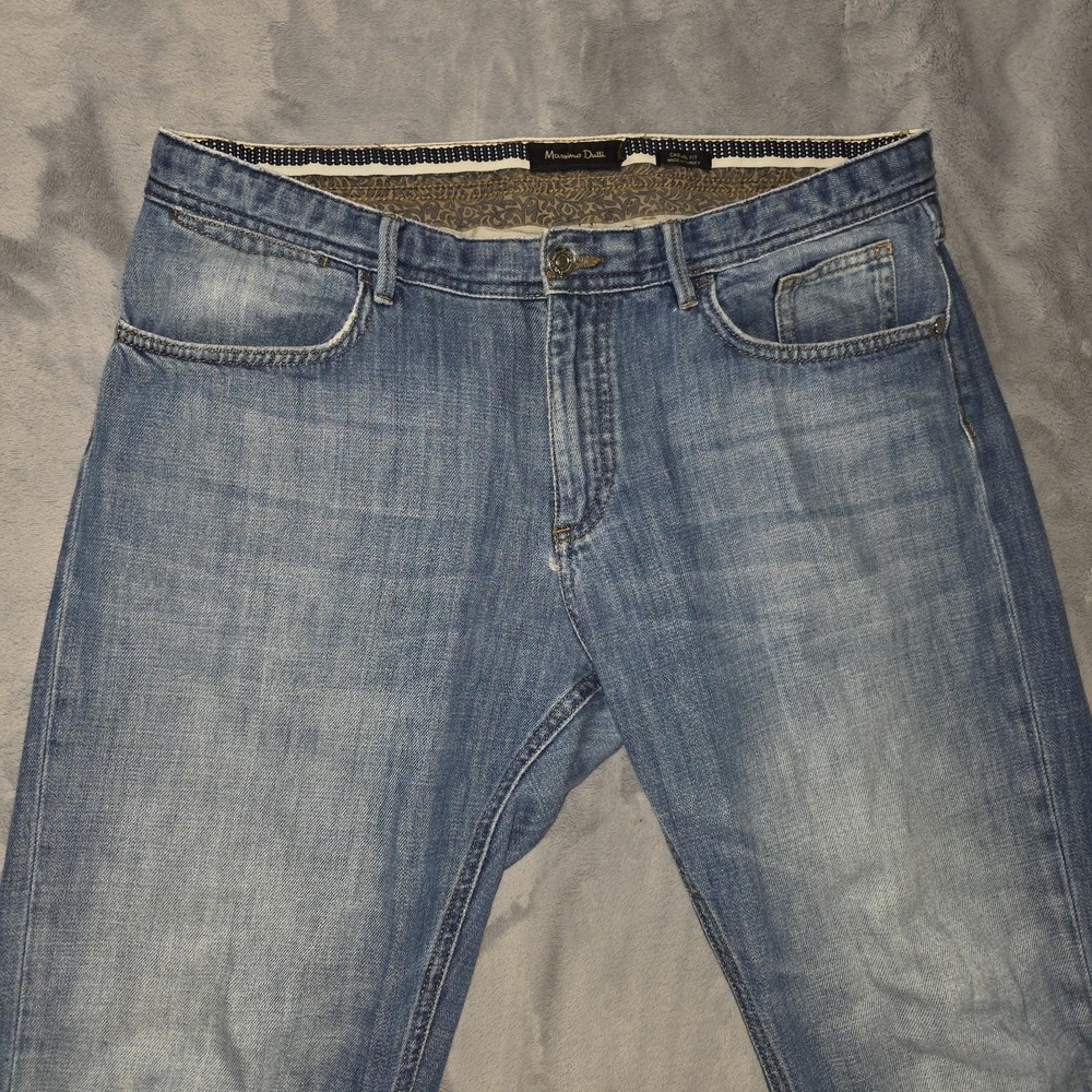 MASSIMO DUTTI Mens Jeans Size 34 (Measures 36W 30L) Casual Fit Blue Denim